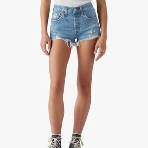 Levi's Light Blue Distressed Jean Shorts
